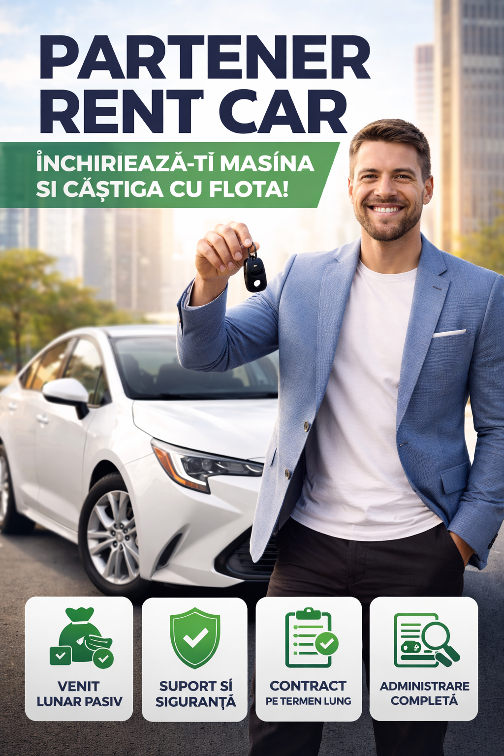 partener Rentcar uberfleet, câștigă bani din închirierea autoturismului personal partener Rentcar uberfleet